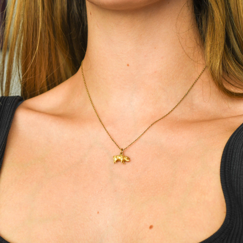 Antique Gold Lucky Pig Charm