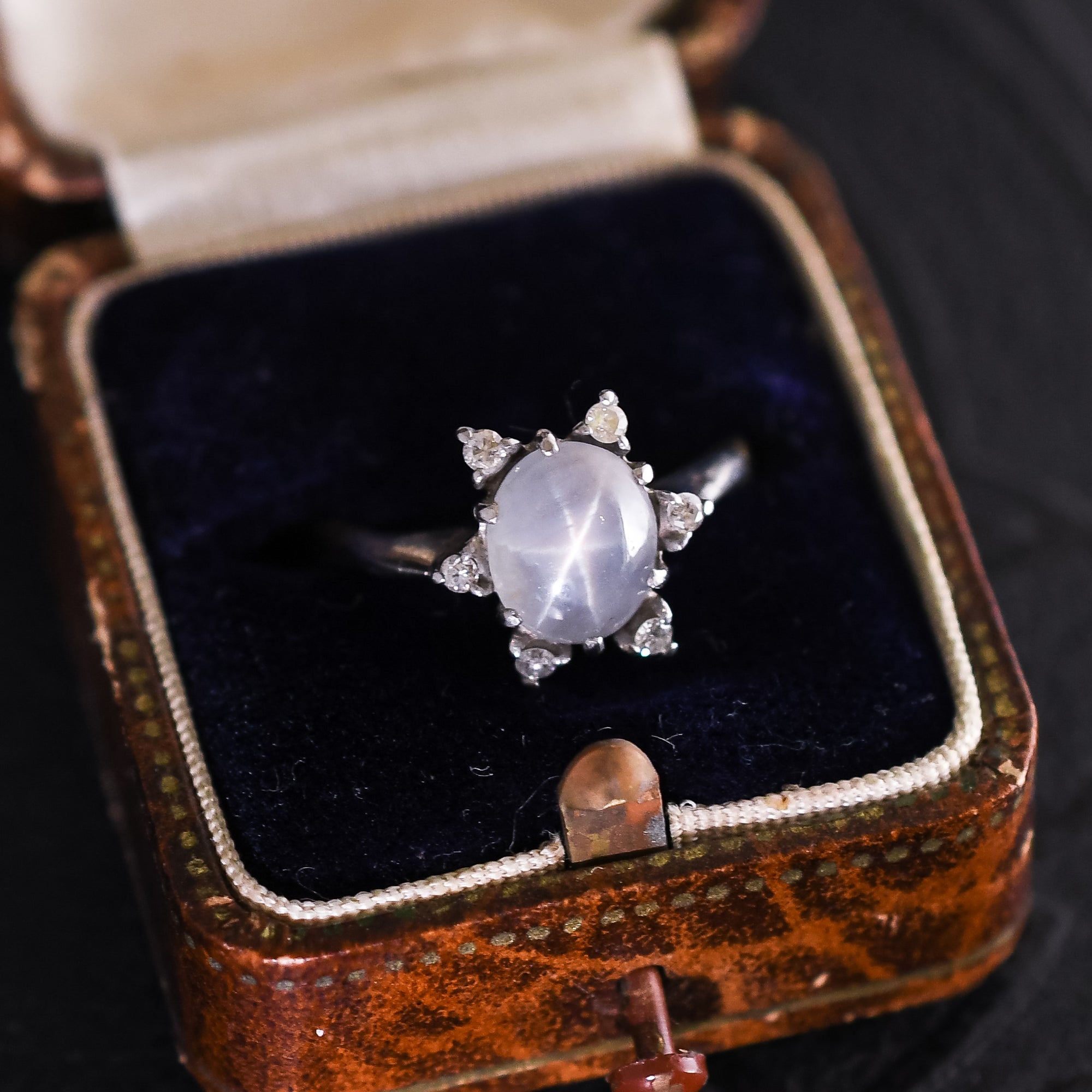 Art Deco Star Sapphire and Diamond Ring – Butter Lane Antiques