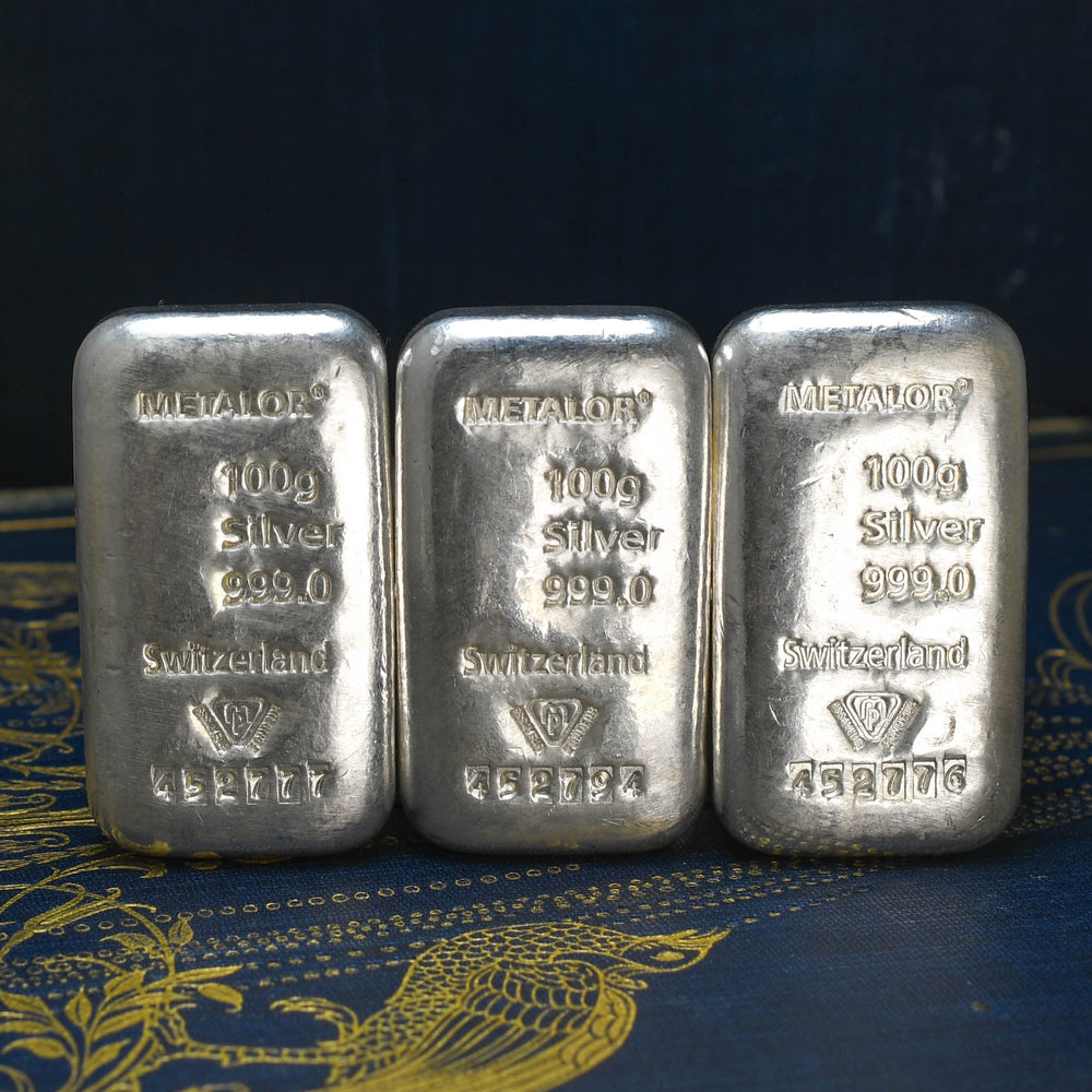 Vintage 800g Silver Investment Bars