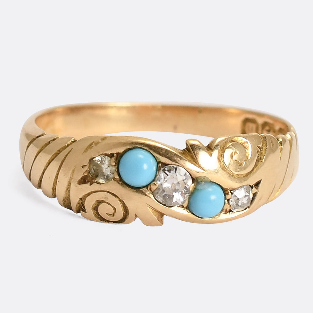Late Victorian Turquoise & Diamond Ring