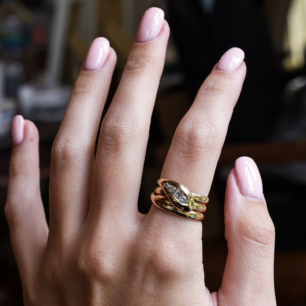  Victorian Diamond Serpent Ring