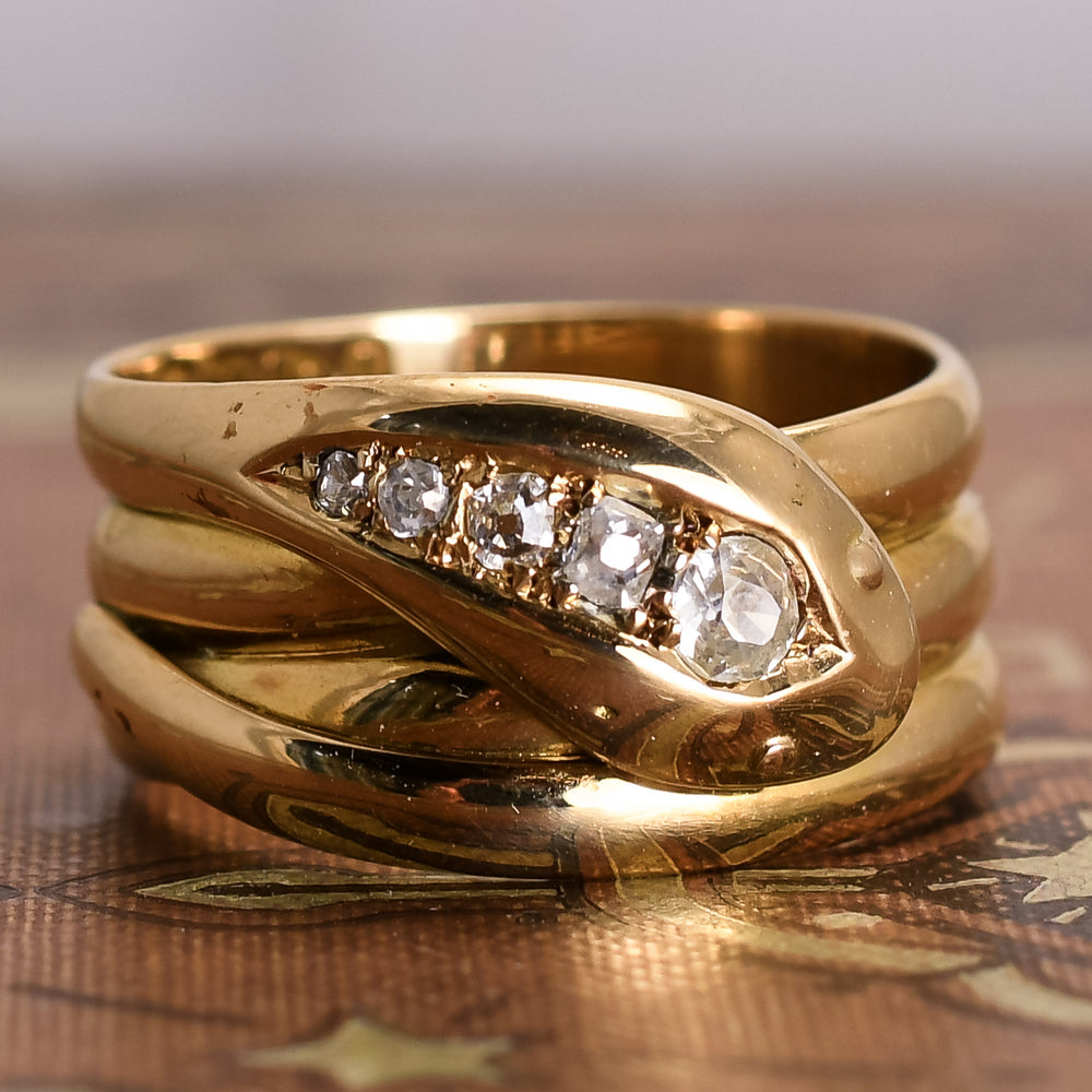  Victorian Diamond Serpent Ring