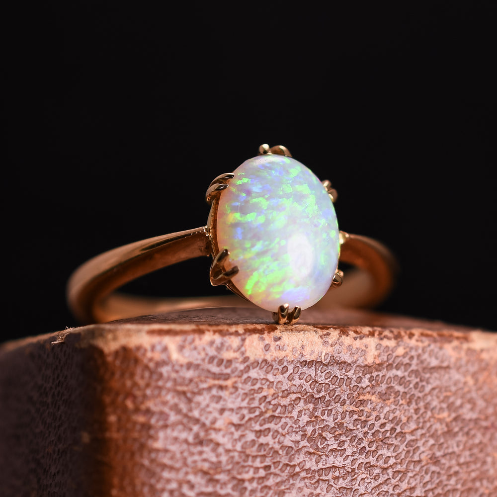 Art Deco 22ct Gold Opal Solitaire Ring