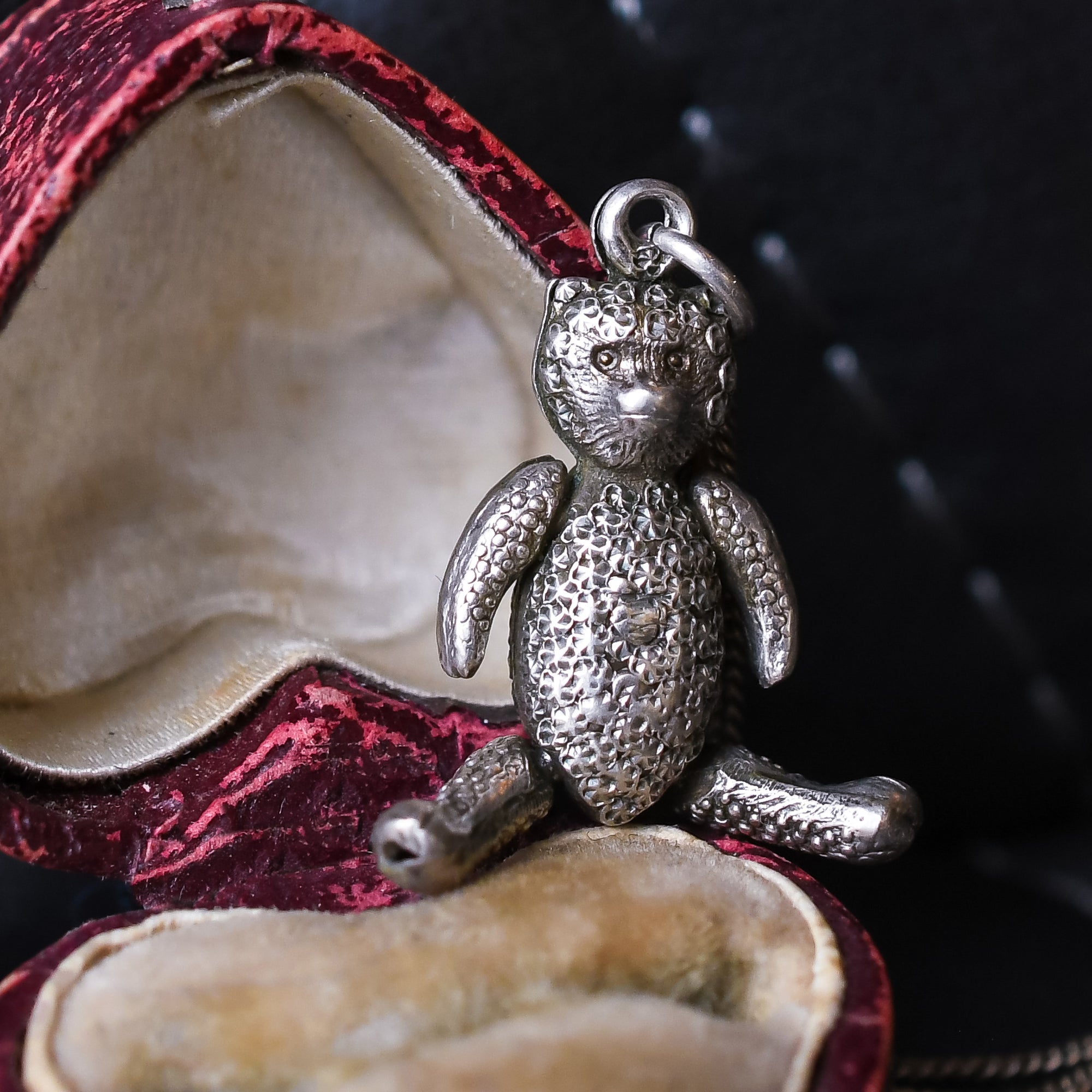 Silver teddy bear pendant on sale