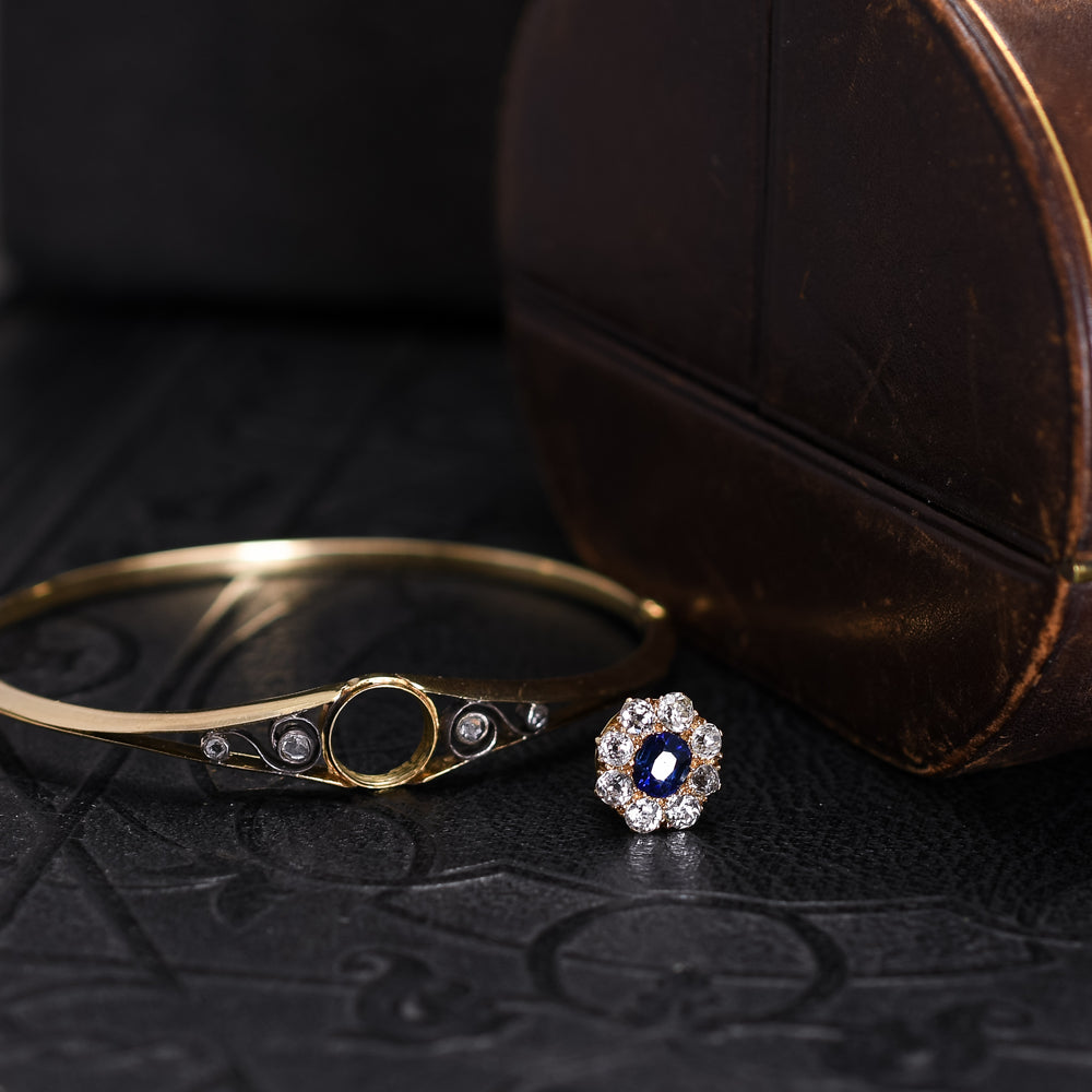 Victorian Sapphire & Diamond Cluster Bangle