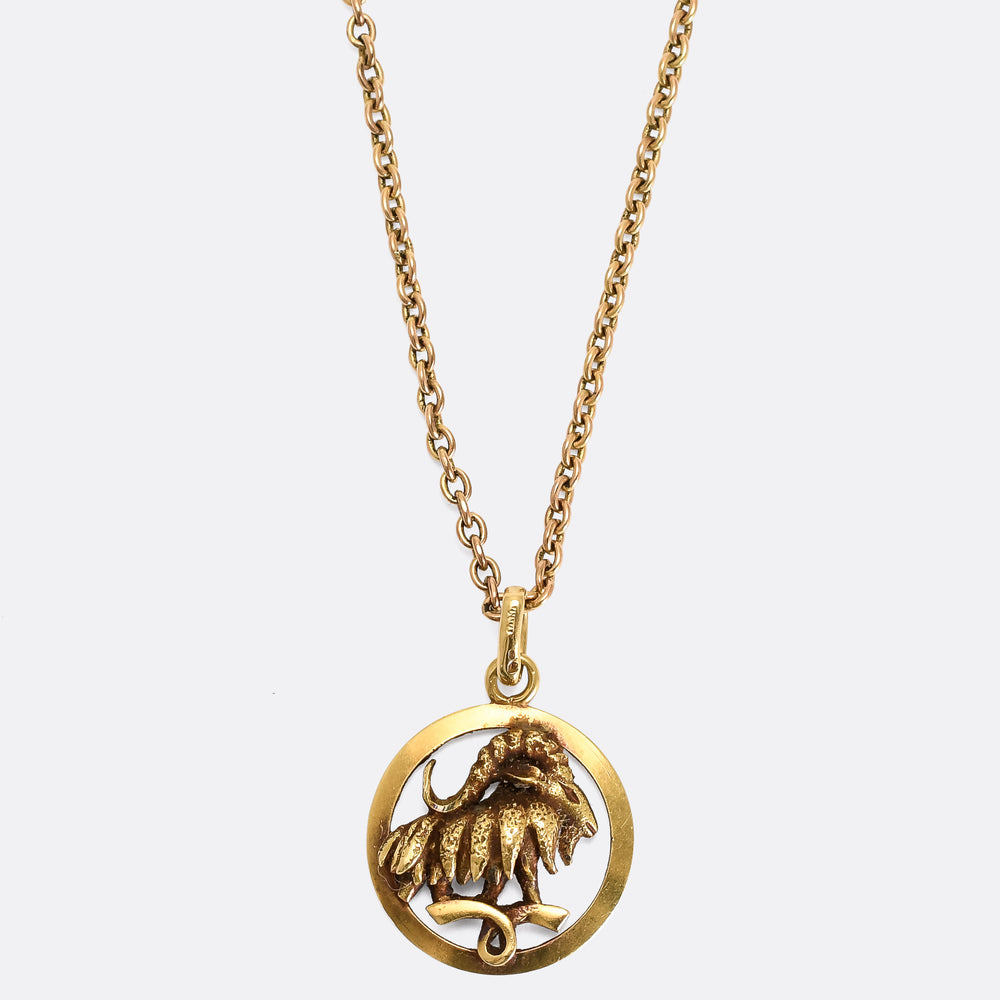 1920's Gold Aries Pendant