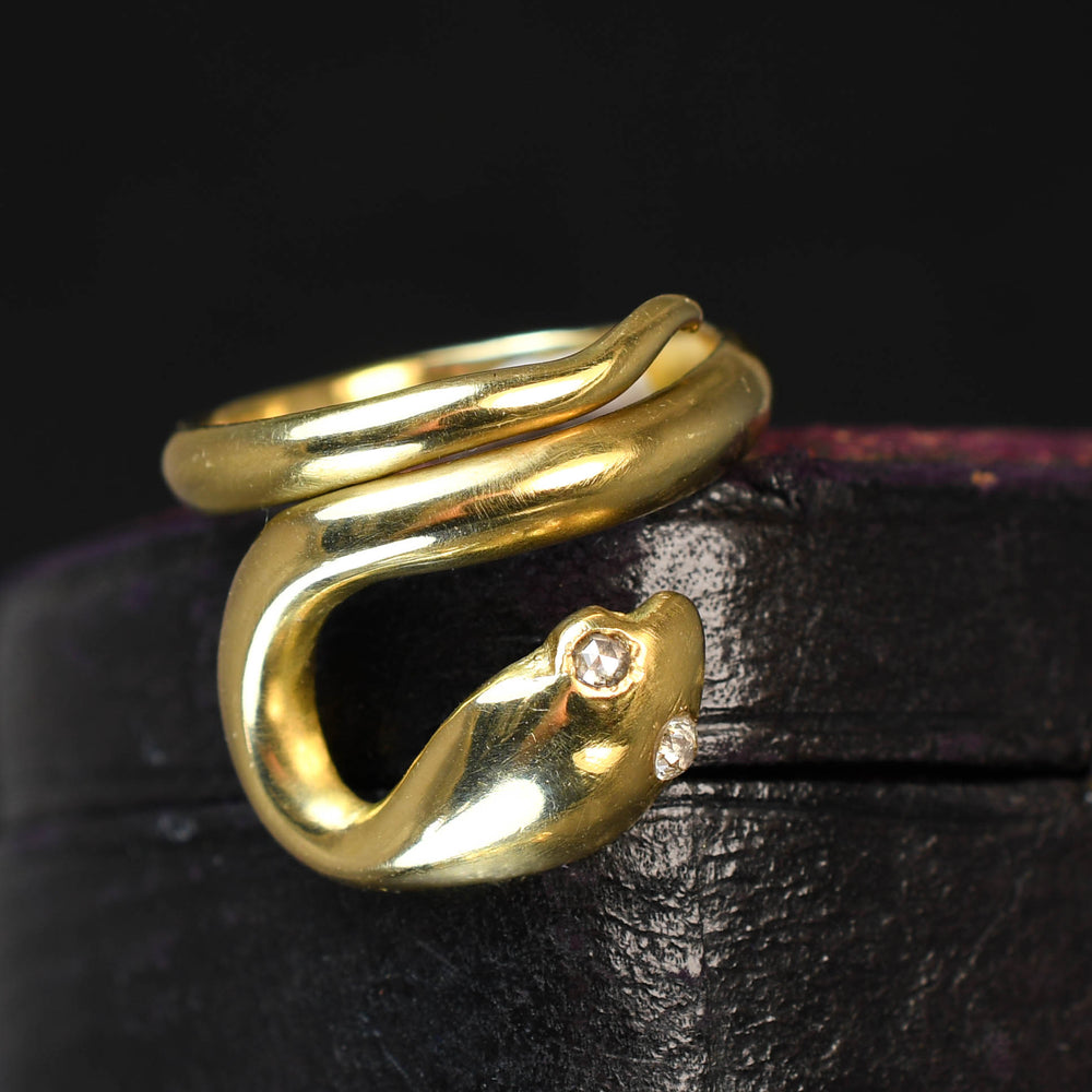Edwardian Diamond Coiled Snake Ring