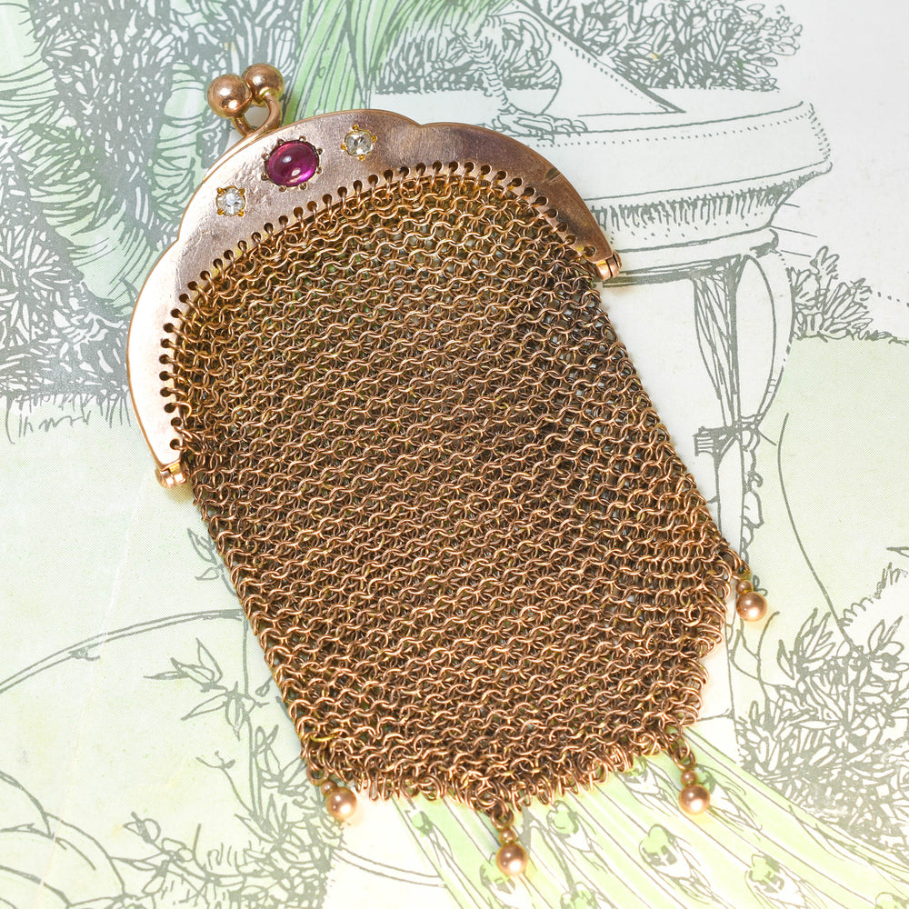 High Victorian Ruby & Diamond Miser's Purse