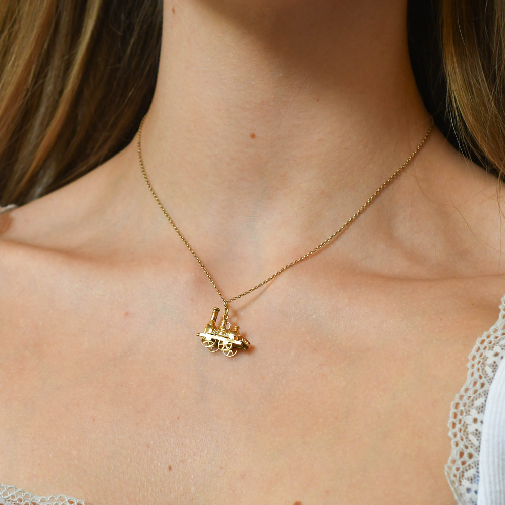 1920's 15k Gold Articulated Train Charm