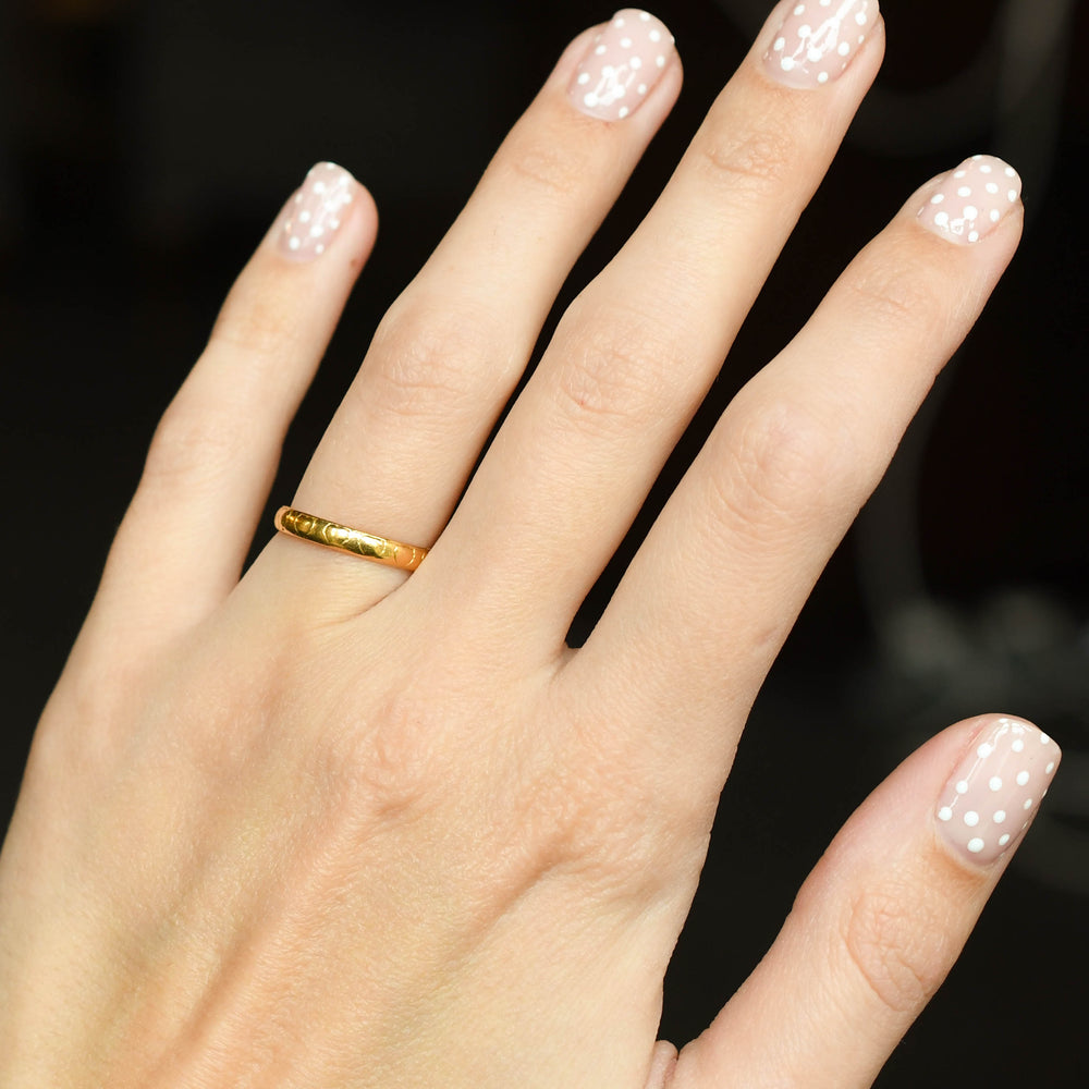 Mid-Century 22k Gold Heart Wedding Band