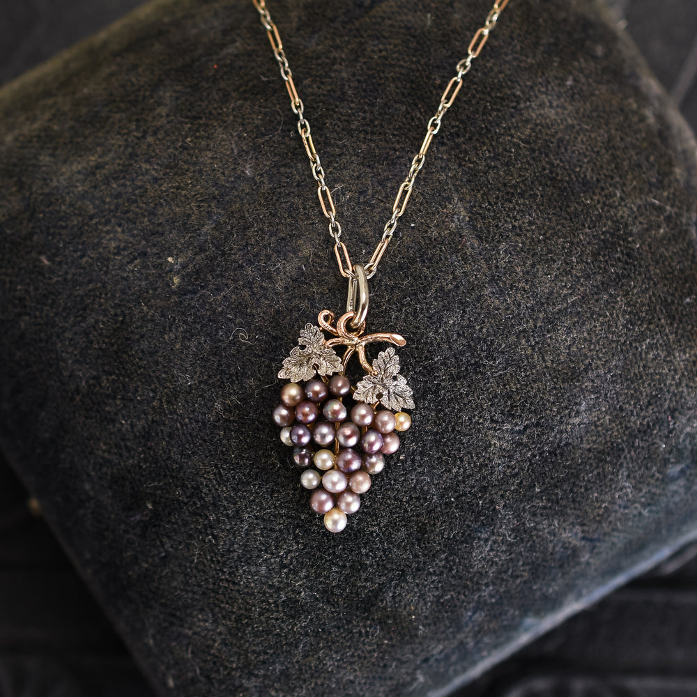 Edwardian Pearl Grape Bunch Necklace