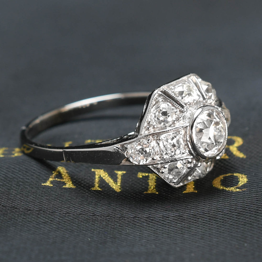 Art Deco Diamond Bombé Cluster Ring