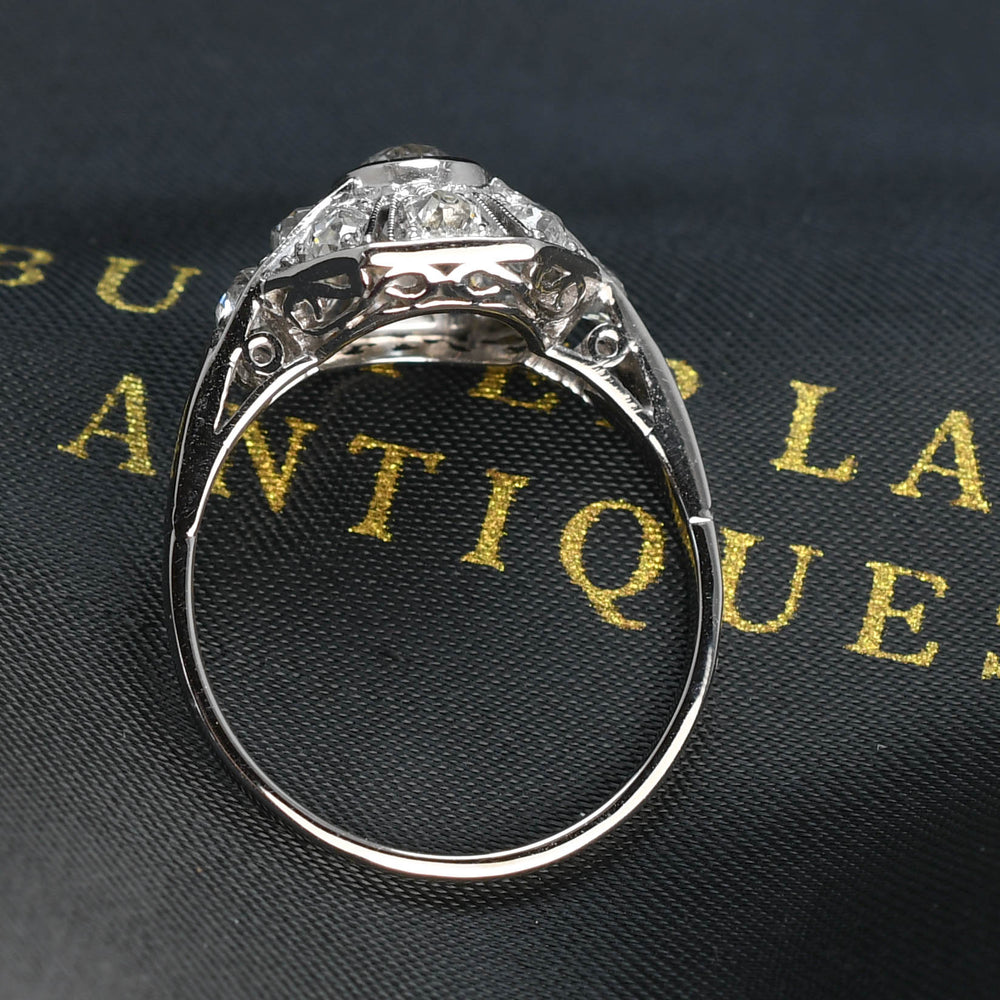 Art Deco Diamond Bombé Cluster Ring