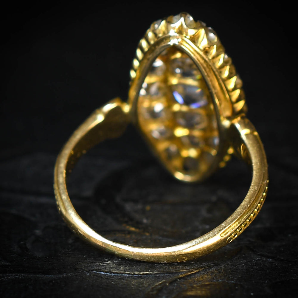 Georgian Old Cut Diamond Cluster Ring
