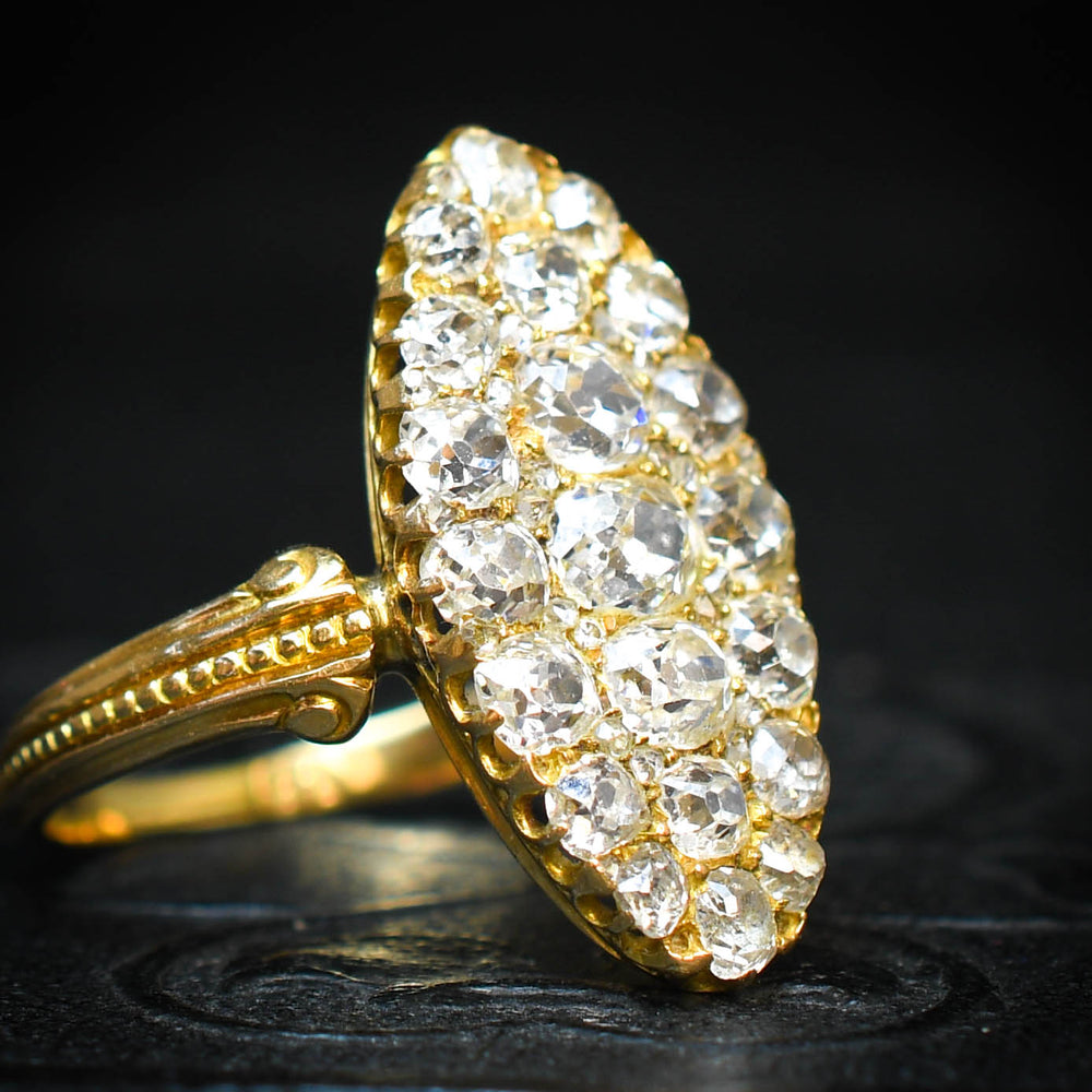 Georgian Old Cut Diamond Cluster Ring