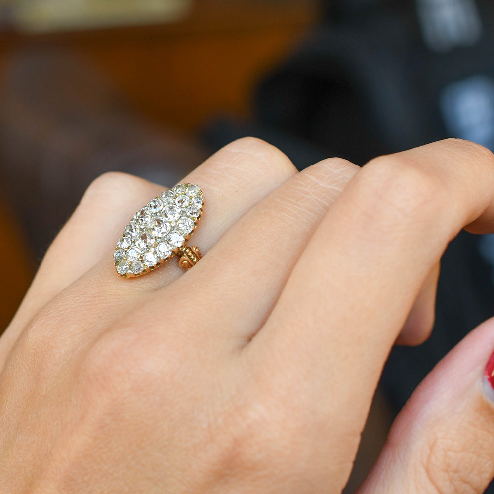 Georgian Old Cut Diamond Cluster Ring