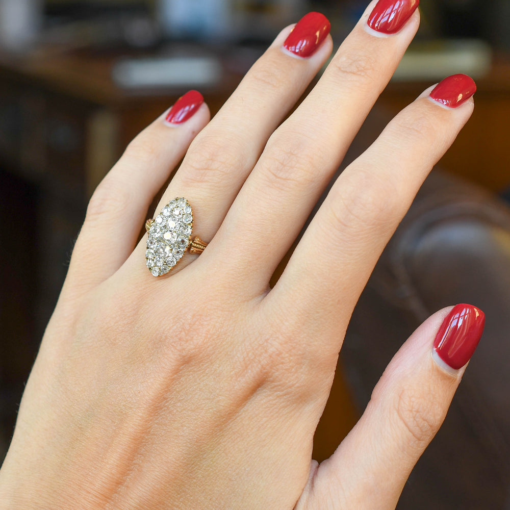 Georgian Old Cut Diamond Cluster Ring