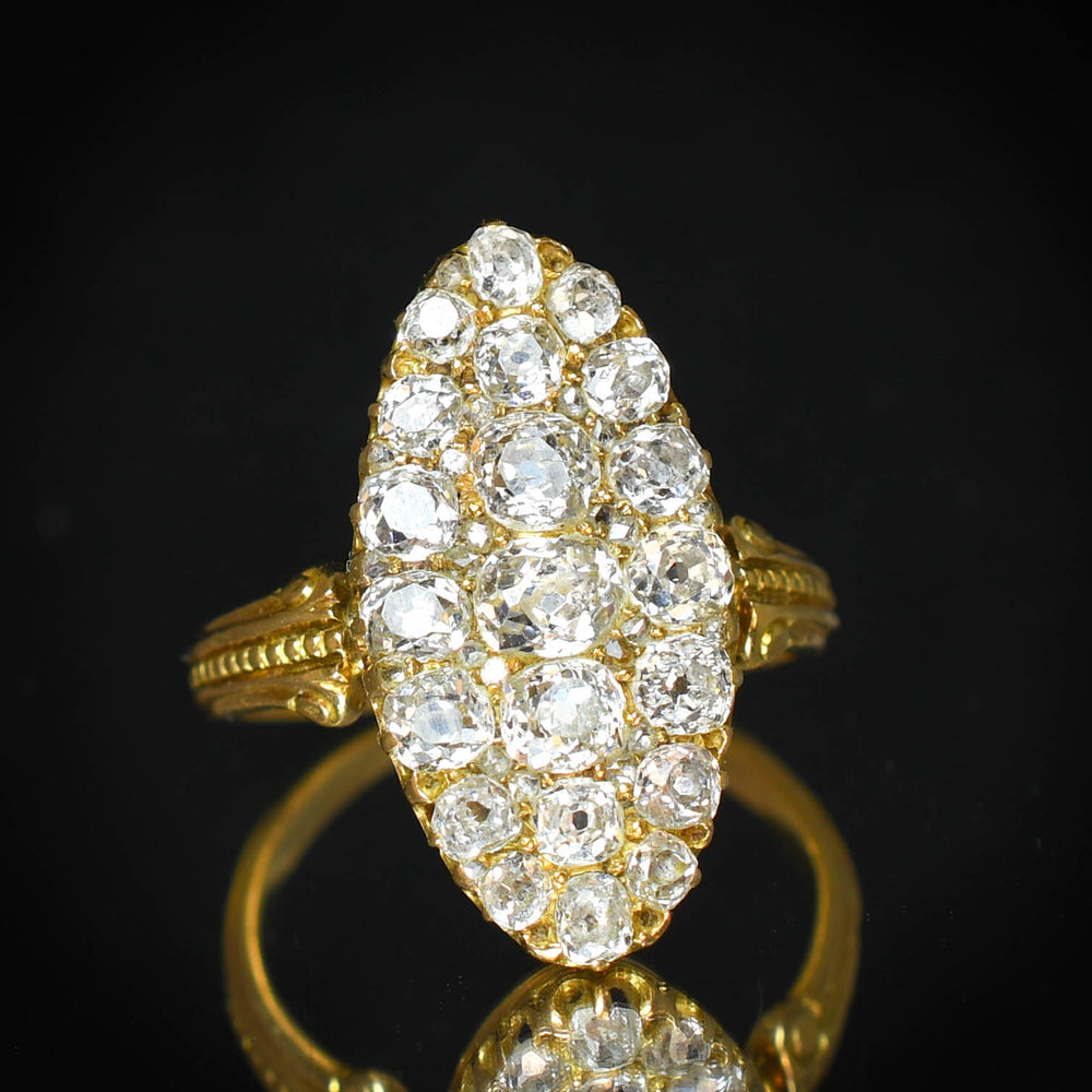 Georgian Old Cut Diamond Cluster Ring
