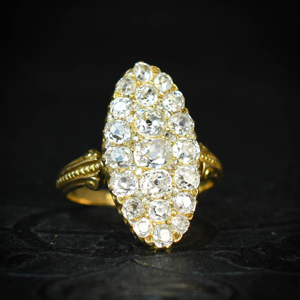 Georgian Old Cut Diamond Cluster Ring