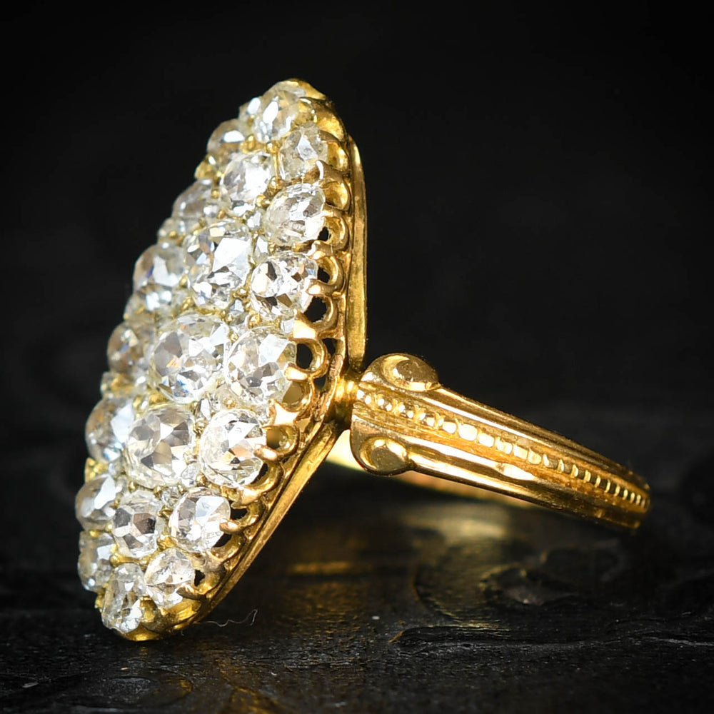 Georgian Old Cut Diamond Cluster Ring