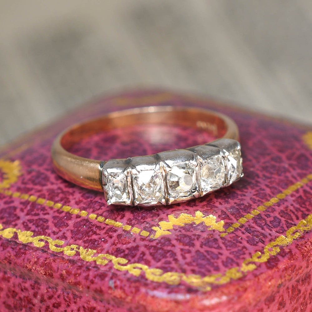 Georgian Peruzzi Cut Diamond 5-Stone Ring