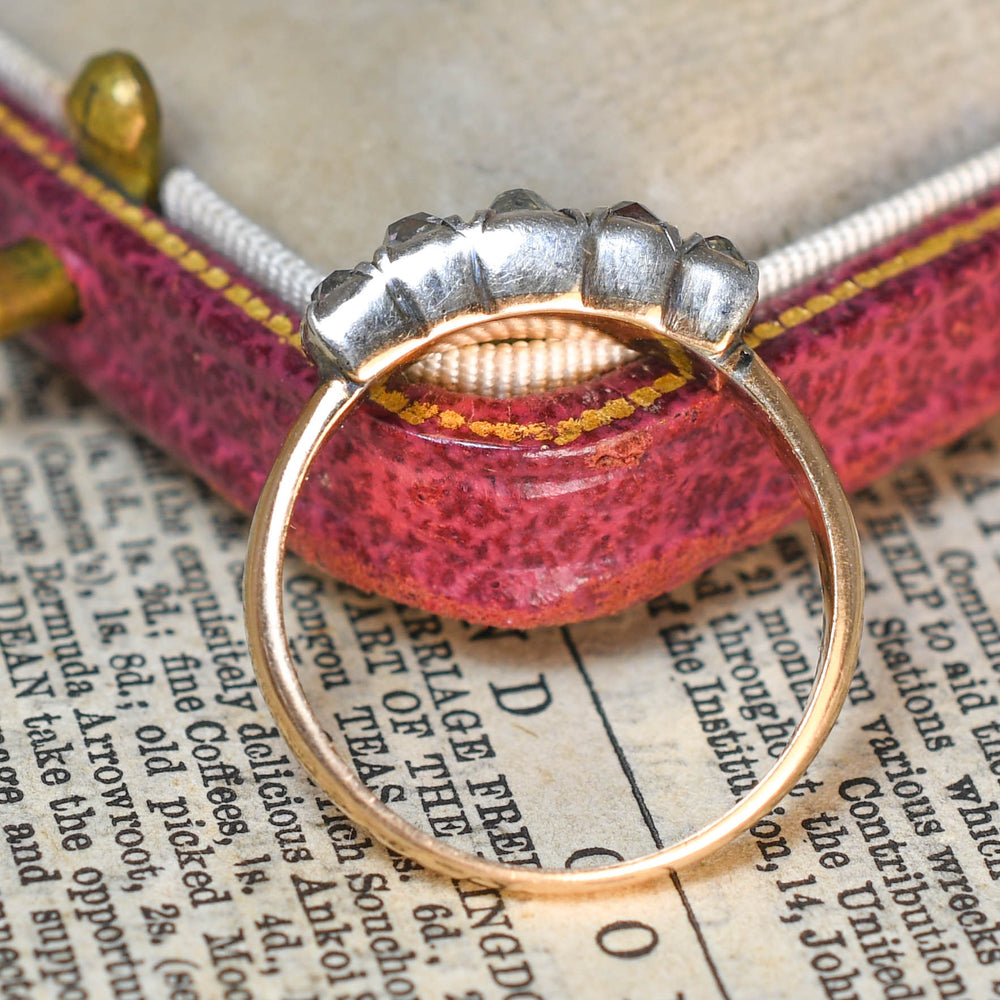 Georgian Peruzzi Cut Diamond 5-Stone Ring