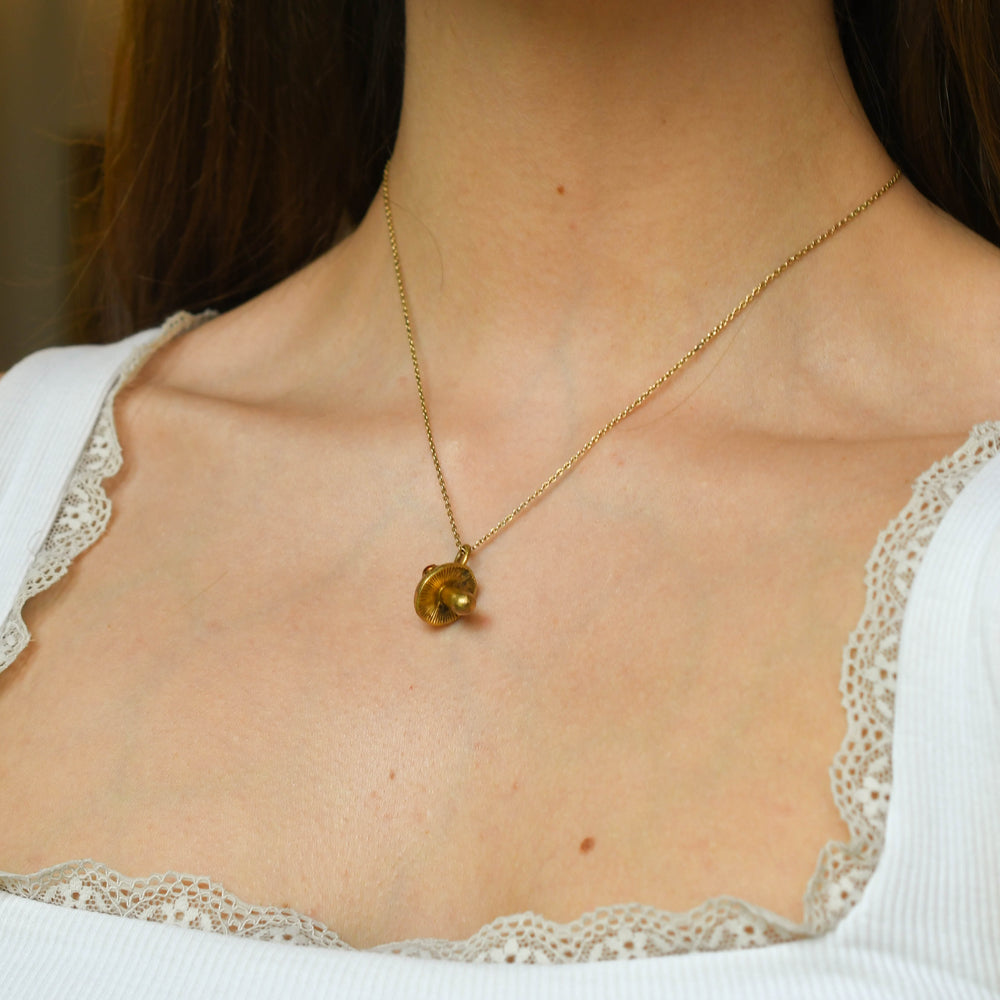 Late Victorian 15k Gold Lucky Toadstool Charm