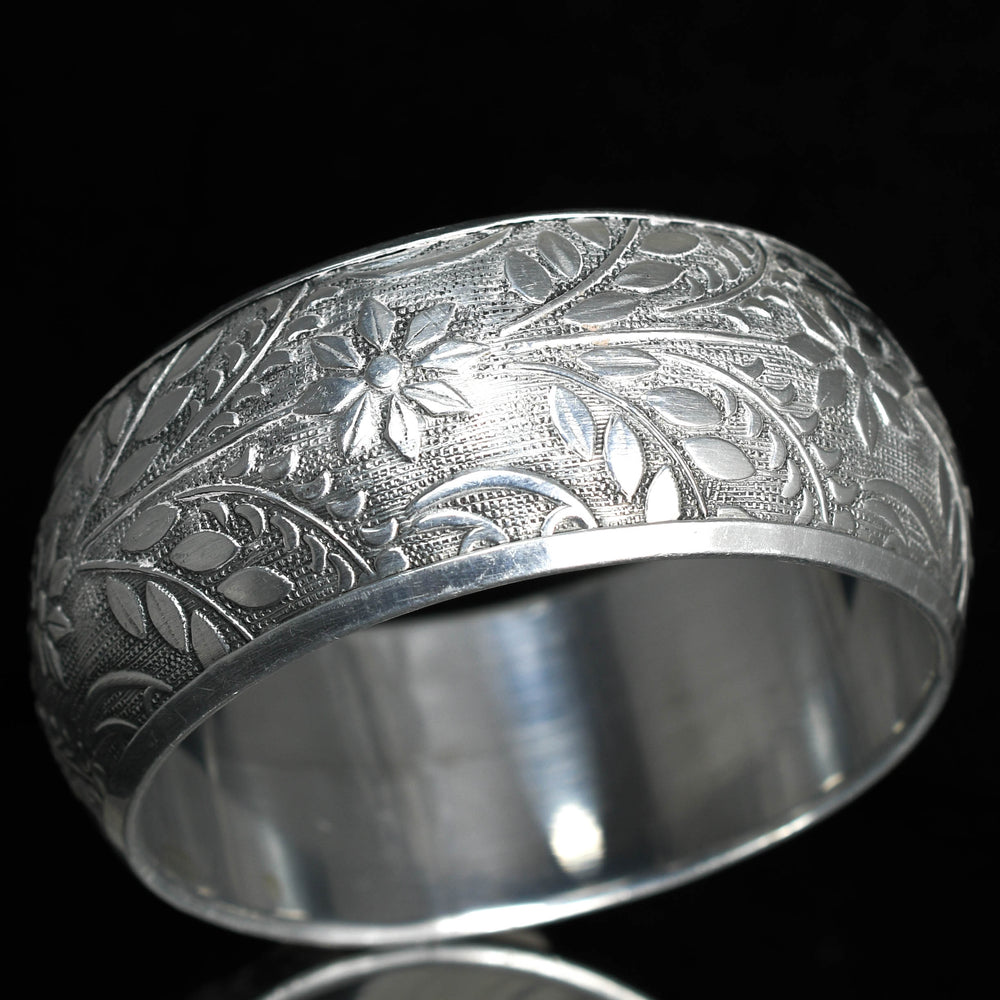 Victorian Rare Aluminium Floral Cuff Bangle