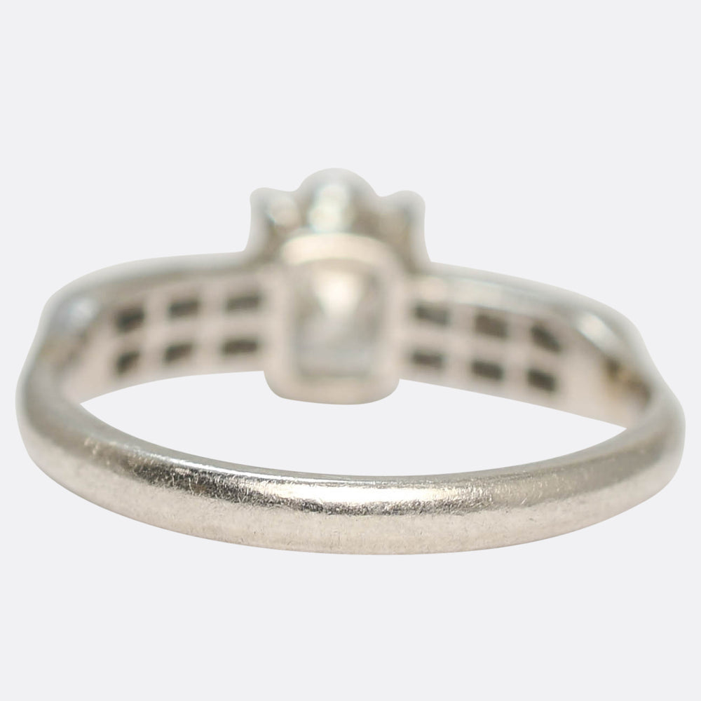 Antique 0.85ct Asscher Cut Diamond Engagement Ring