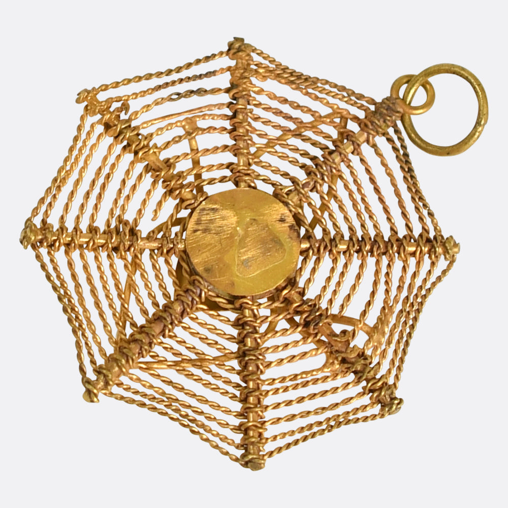 Antique 15k Gold Spider Web Pendant