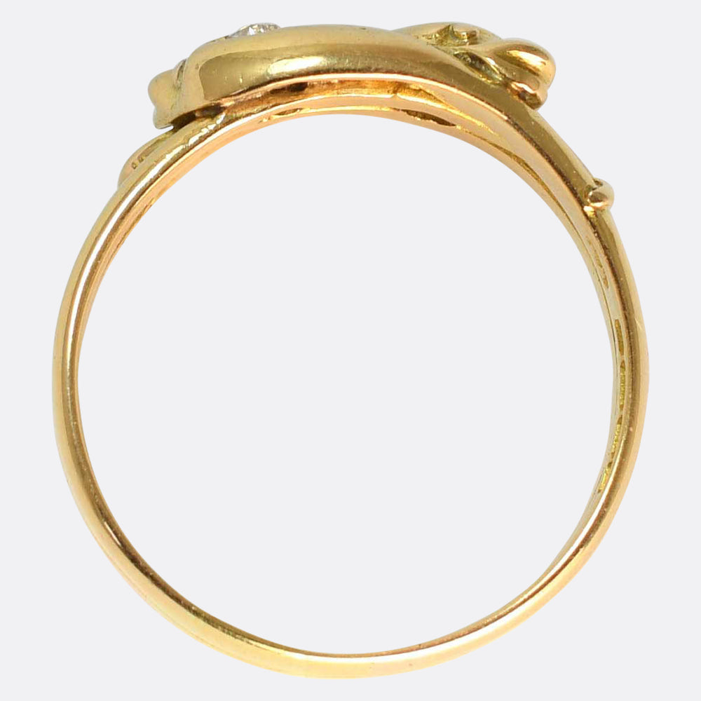 Antique Diamond Double Snake Ring