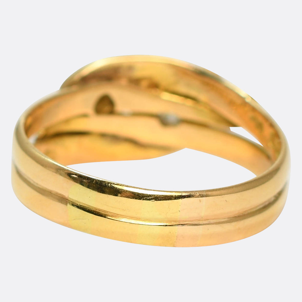 Antique Diamond Double Snake Ring