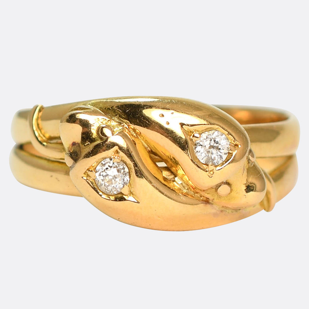 Antique Diamond Double Snake Ring