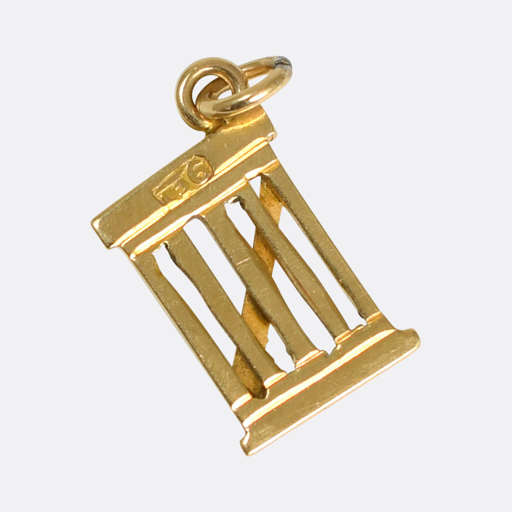 Antique Gold Angel Number 6 Charm