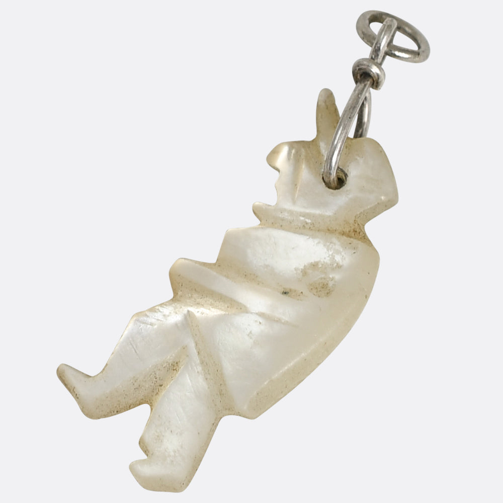 Antique Italian Il Gobbo Lucky Mother of Pearl Charm