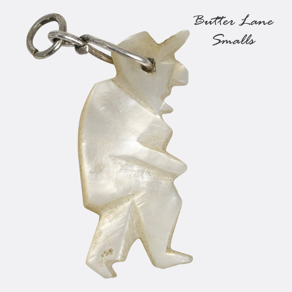 Antique Italian Il Gobbo Lucky Mother of Pearl Charm