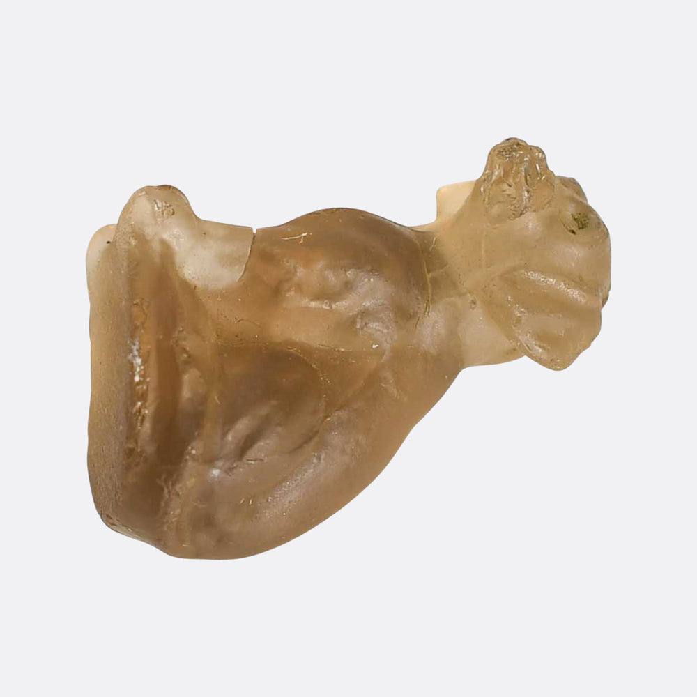Antique Moulded Glass Dog Memento