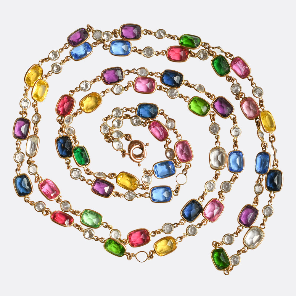 Antique Paste Harlequin Long Chain, 56'