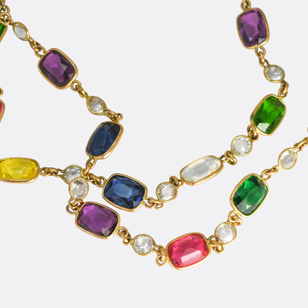 Antique Paste Harlequin Long Chain, 56'