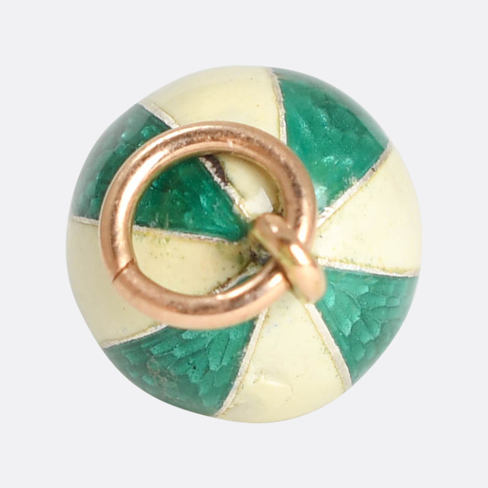 Antique Russian Enamel Miniature Egg Pendant