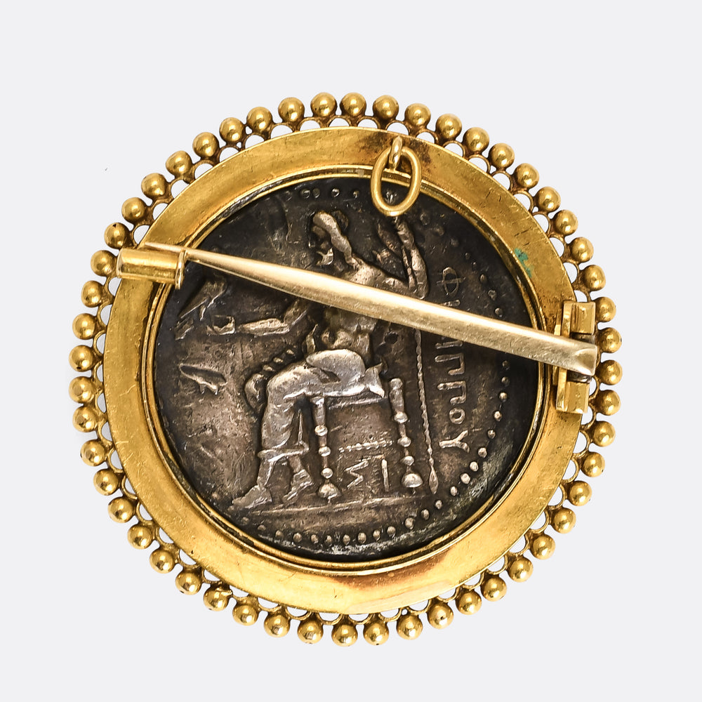 Archaeological Revival Alexander the Great Coin Brooch