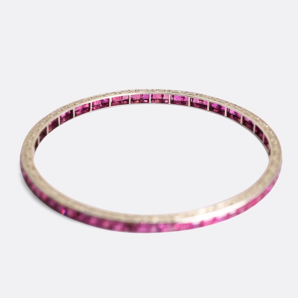 Art Deco Burma Ruby Bangle