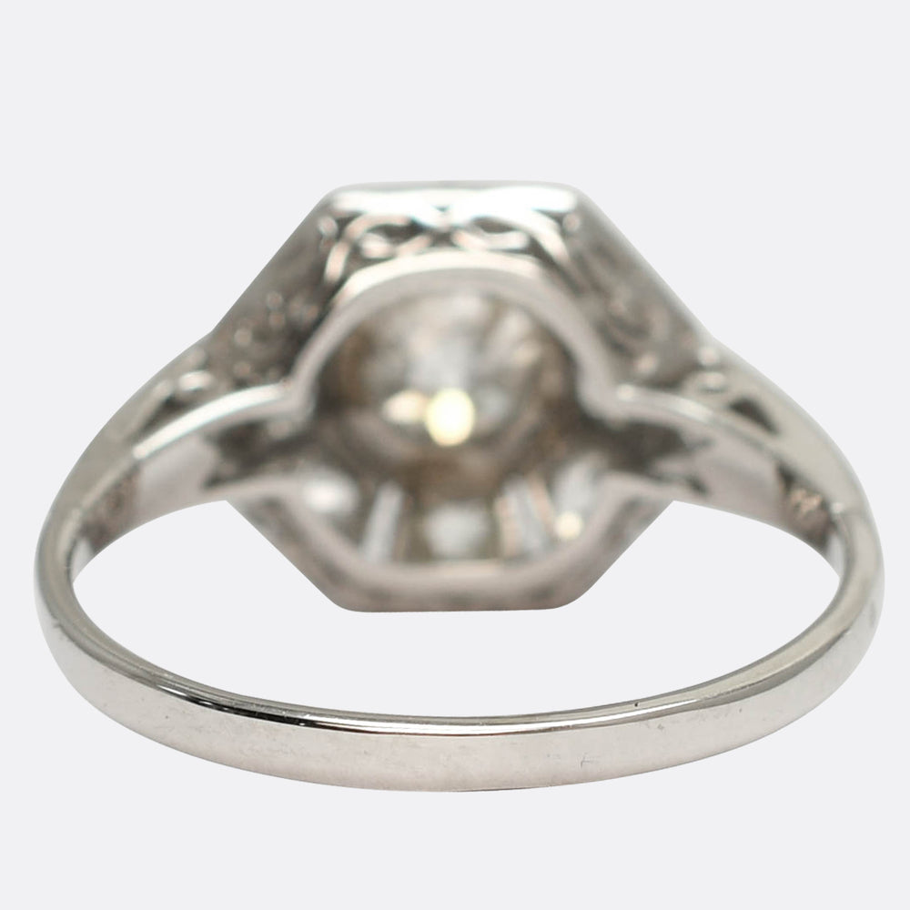 Art Deco Diamond Bombé Cluster Ring