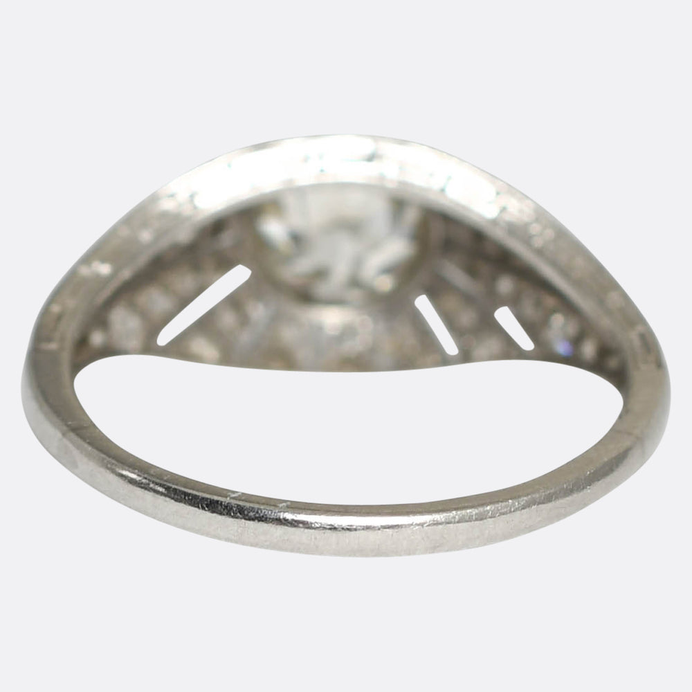 Art Deco Diamond Bombé Cluster Ring