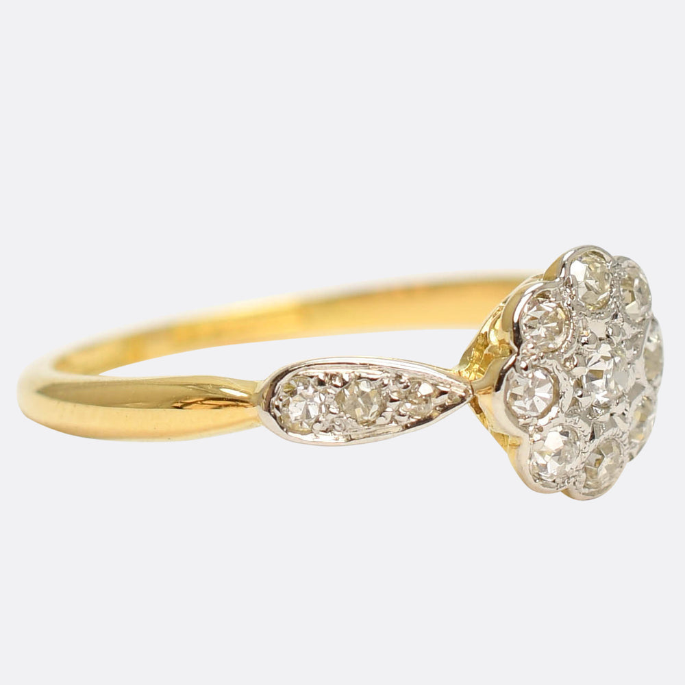 Art Deco Diamond Daisy Cluster Ring