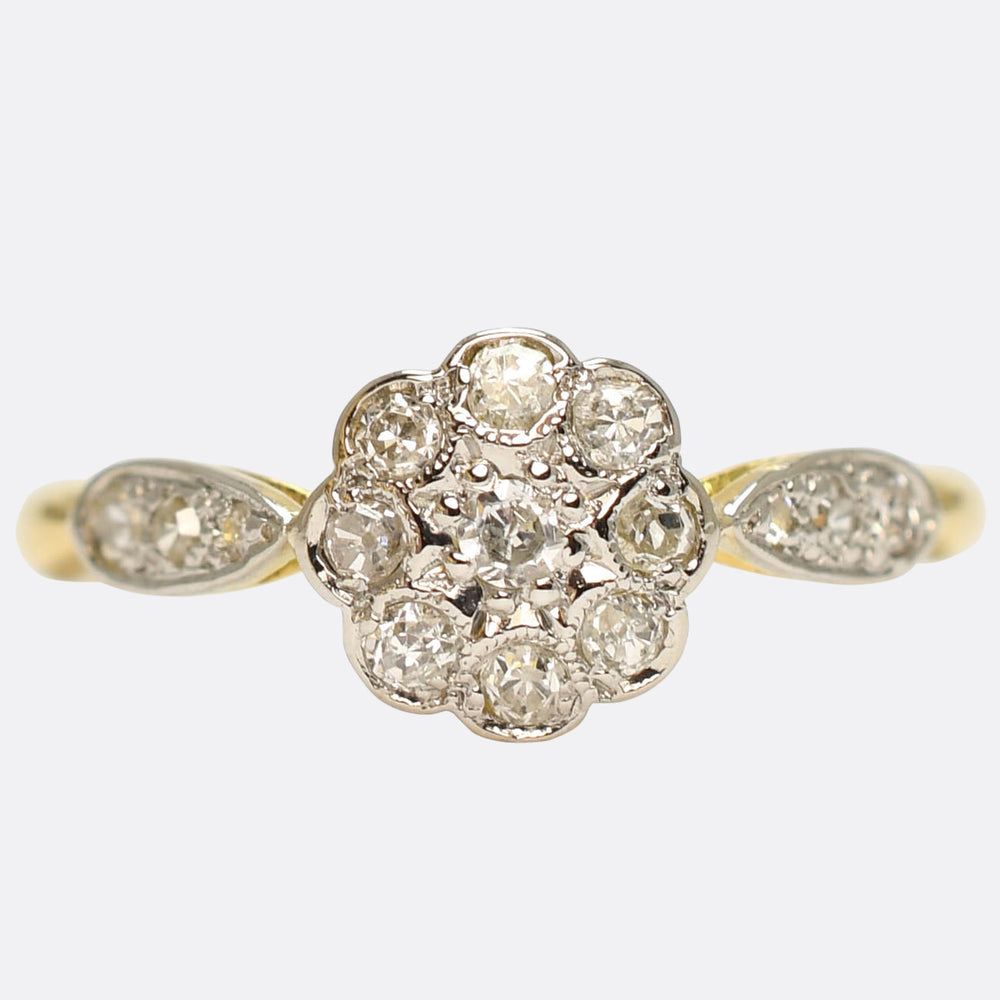 Art Deco Diamond Daisy Cluster Ring