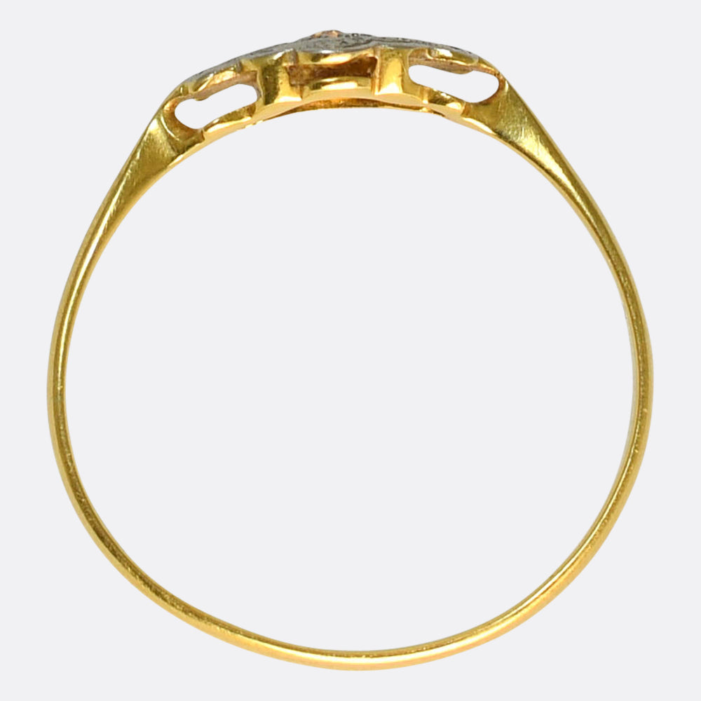 Art Deco Diamond Millegrain Cluster Ring