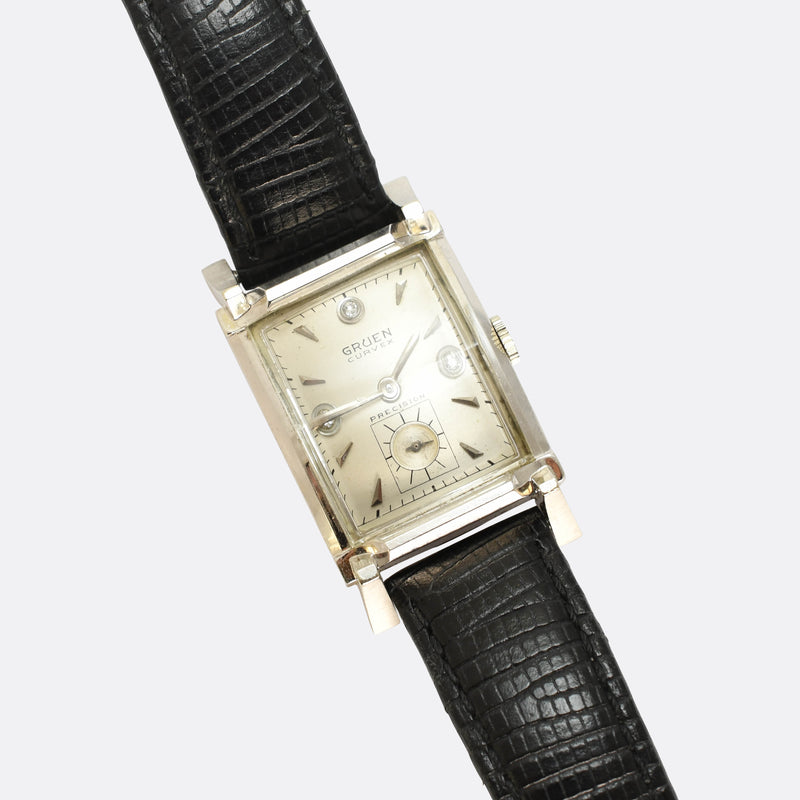 Art Deco Gruen Curvex Precision White Gold Wristwatch – Butter