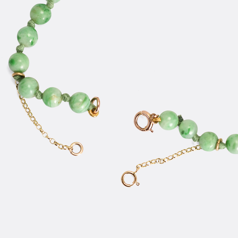 Art Deco Jade Bead Necklace