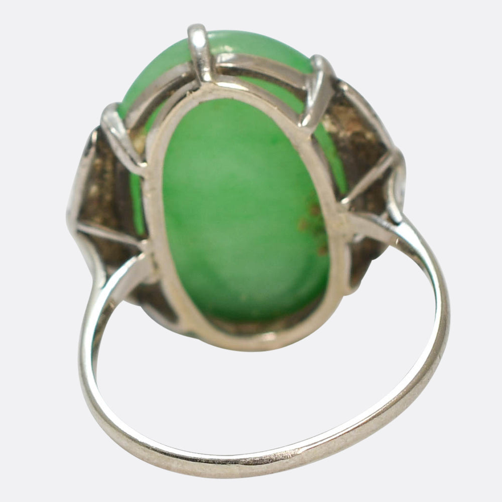 Art Deco Jade & Diamond Ring